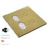 Interruptor Touch Tok Glass 4 Pads + 2 Tomadas Wi-Fi 4x4cm Dourado - Imagem 2