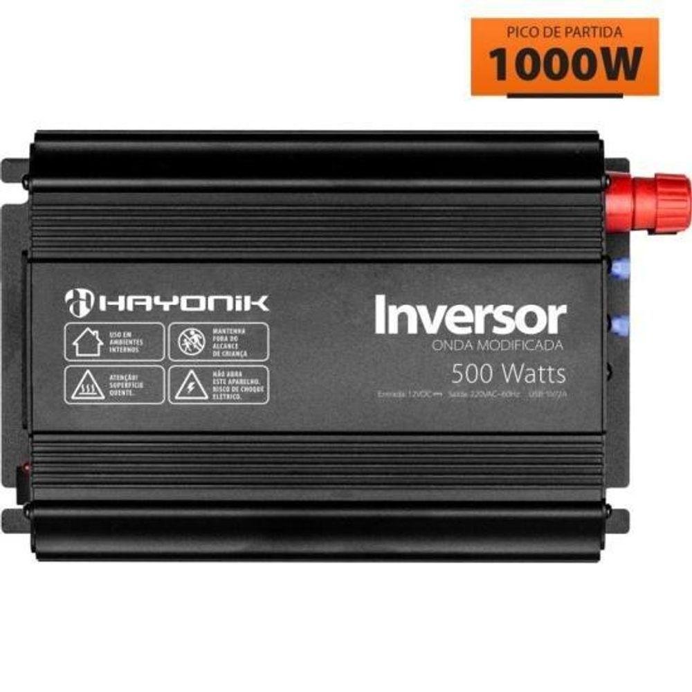 Inversor De Onda Modificada 500w 12vdc-220v Pw11-6 Off Grid Hayonik [f002] - Imagem zoom