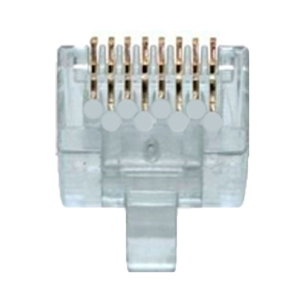 Conector Modular Plug 8x8 RJ45 Blindado Sem Guias 100 Unidades - Imagem zoom
