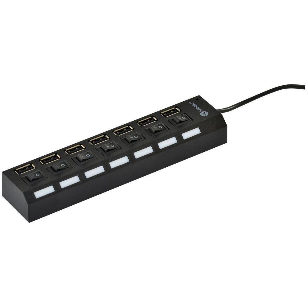 Hub Usb 2.0 7 Portas Com Cabo E Led Indicador - Huv-40 - Imagem