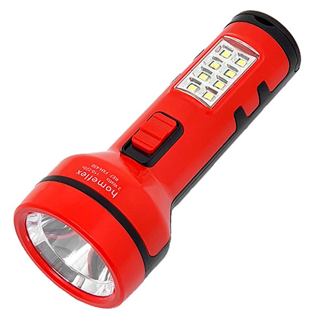 Lanterna Recarregável Led Vermelho e Preto 3W - Imagem zoom