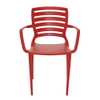 Cadeira Sofia Vermelha com Braço Encosto Vazado Horizontal em Polipropileno e Fibra de Vidro - Imagem 1