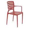 Cadeira Sofia Vermelha com Braço Encosto Vazado Horizontal em Polipropileno e Fibra de Vidro - Imagem 2