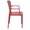 Cadeira Sofia Vermelha com Braço Encosto Vazado Horizontal em Polipropileno e Fibra de Vidro - Imagem 3
