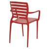 Cadeira Sofia Vermelha com Braço Encosto Vazado Horizontal em Polipropileno e Fibra de Vidro - Imagem 4