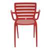 Cadeira Sofia Vermelha com Braço Encosto Vazado Horizontal em Polipropileno e Fibra de Vidro - Imagem 5