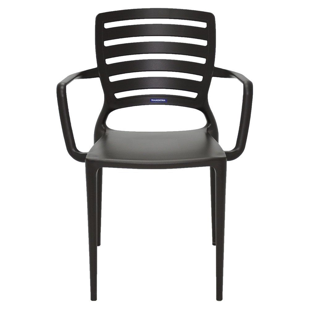 Cadeira Sofia Marrom com Braço Encosto Vazado Horizontal em Polipropileno e Fibra de Vidro-TRAMONTINA-92036109