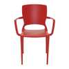 Cadeira Sofia Vermelha com Braços Encosto Fechado em Polipropileno e Fibra de Vidro - Imagem 1