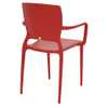 Cadeira Sofia Vermelha com Braços Encosto Fechado em Polipropileno e Fibra de Vidro - Imagem 4
