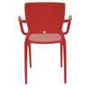 Cadeira Sofia Vermelha com Braços Encosto Fechado em Polipropileno e Fibra de Vidro - Imagem 5
