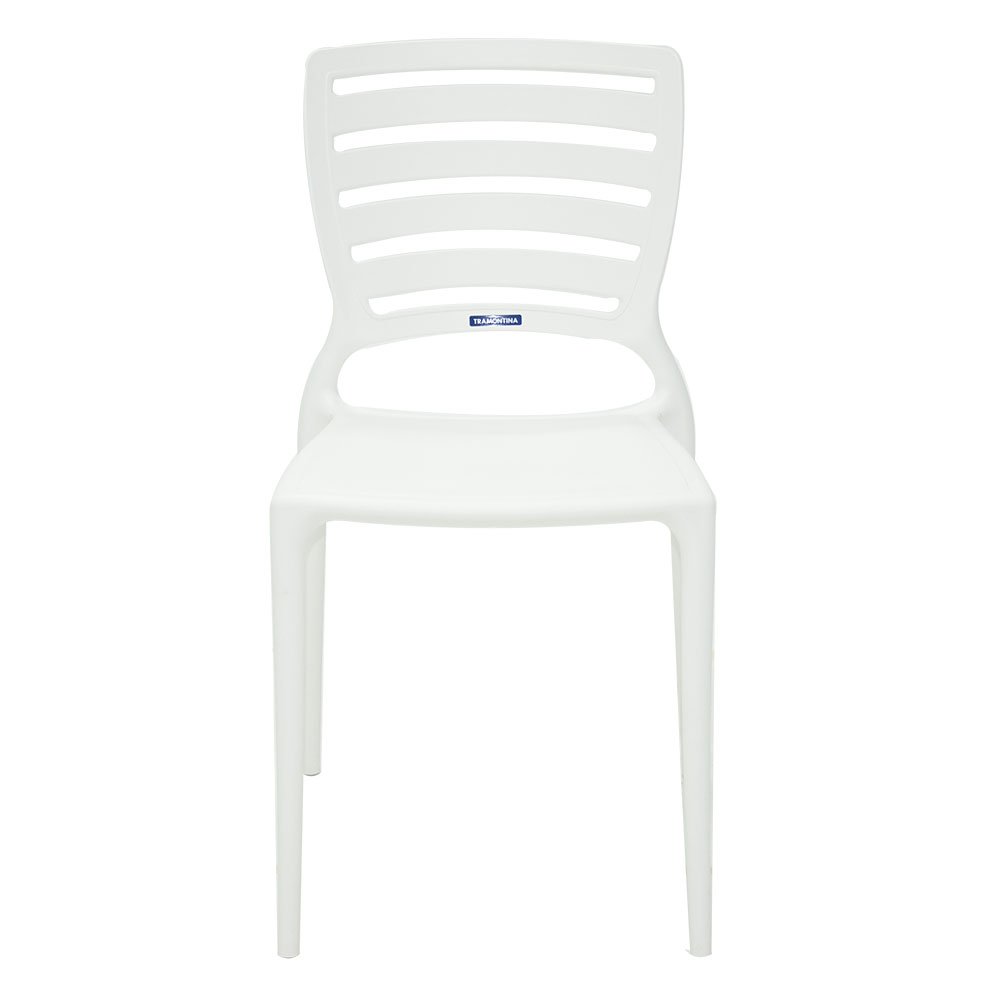 Cadeira Sofia Branca sem Braços Encosto Vazado Horizontal em Polipropileno e Fibra de Vidro - Imagem zoom