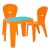 Mesa Infantil Laranja e Azul Tramontina 92340097 + 2 Cadeiras Vice Laranjas - Imagem 1