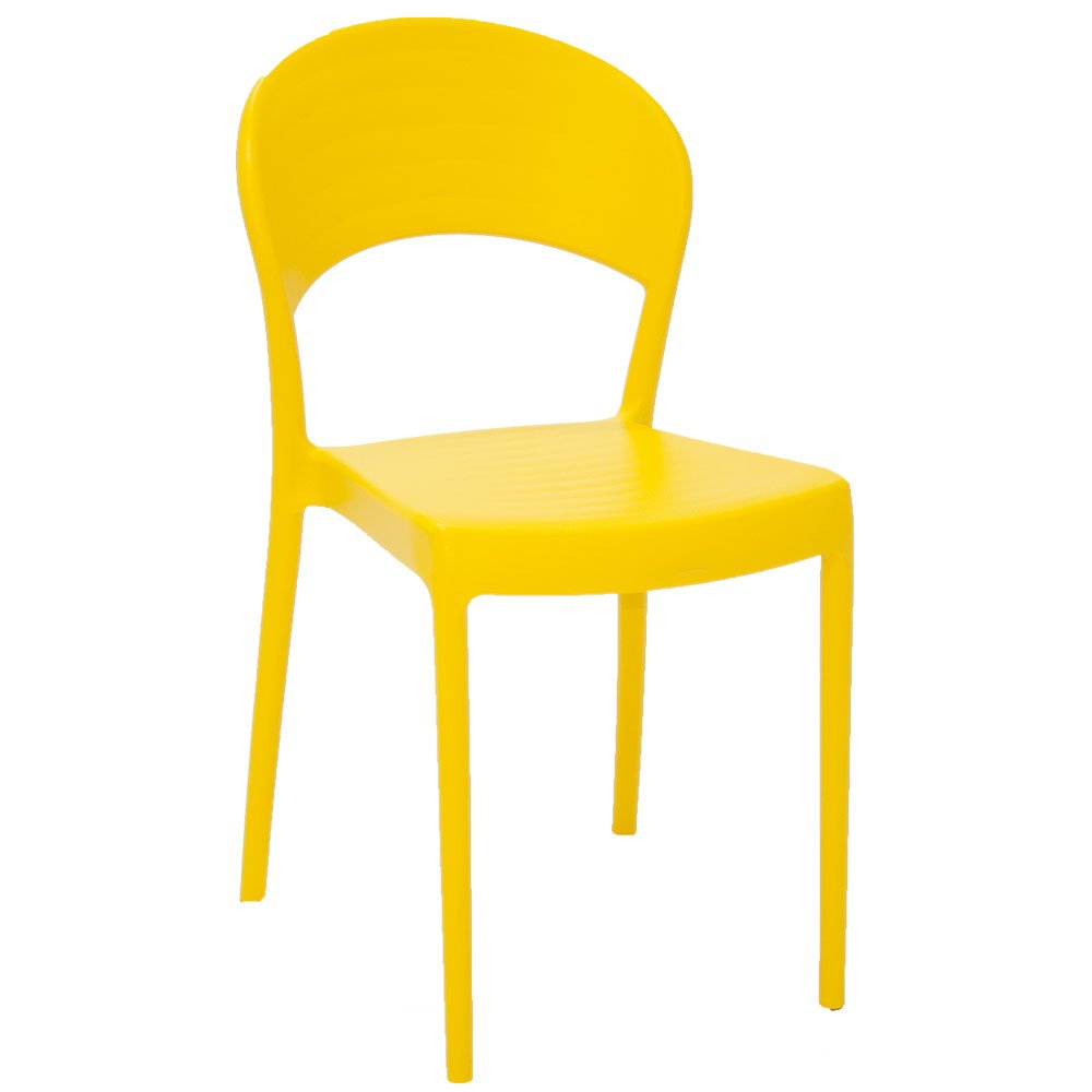 Cadeira Sissi Encosto Fechado em Polipropileno e Fibra de Vidro Amarelo - Imagem zoom