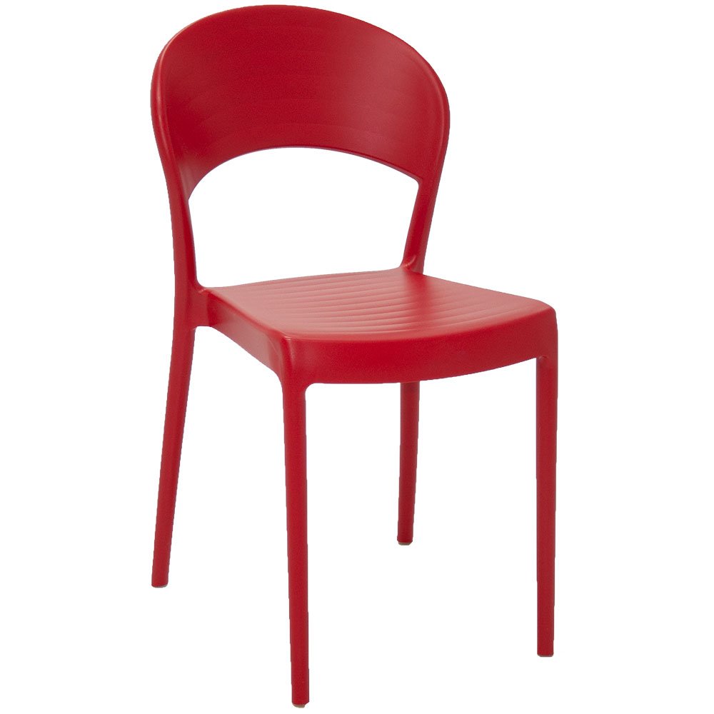 Cadeira Sissi Encosto Fechado em Polipropileno e Fibra de Vidro Vermelho  - Imagem zoom
