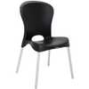 Cadeira Jolie em Polipropileno Preto com Pernas de Alumínio Anodizado - Imagem 1