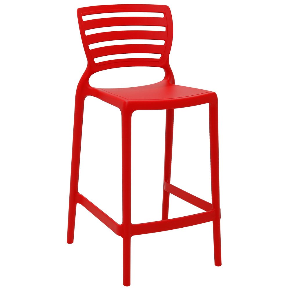 Cadeira Alta Sofia em Polipropileno e Fibra de Vidro Vermelho-TRAMONTINA-92127040