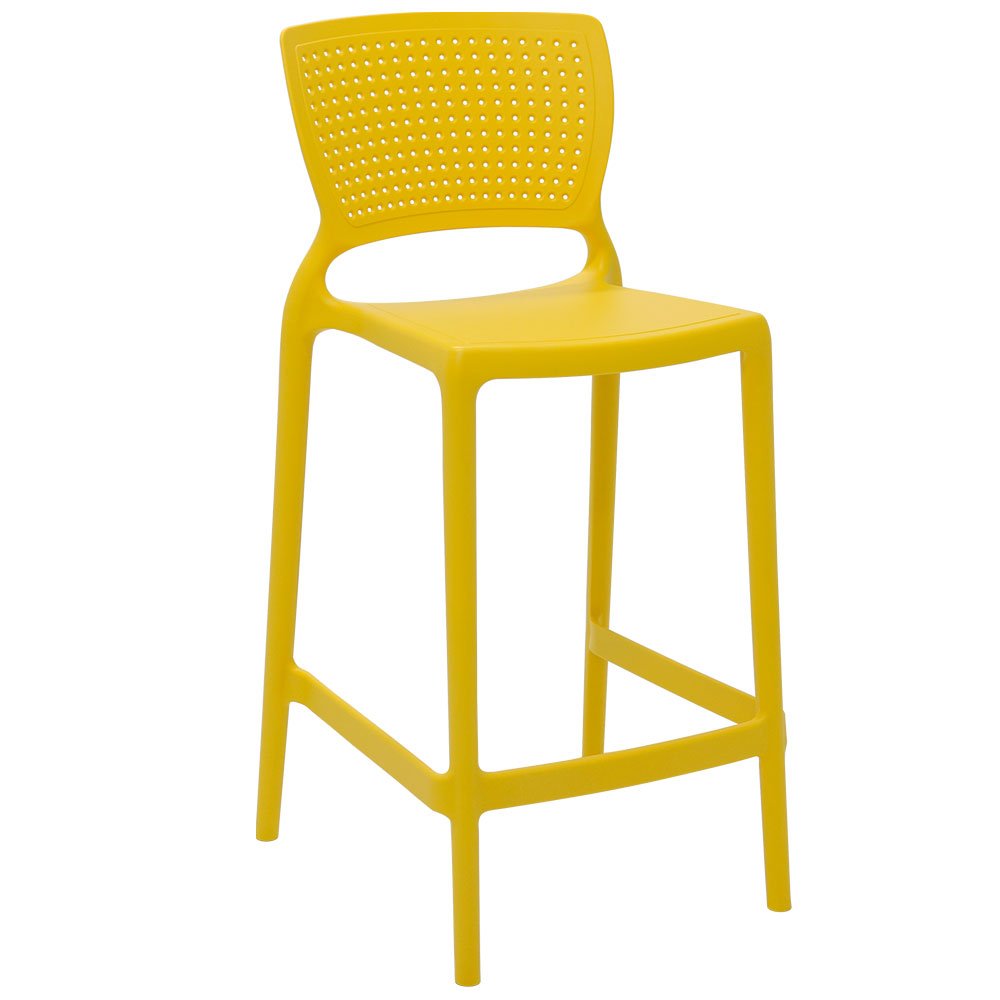 Cadeira Alta Safira em Polipropileno e Fibra de Vidro Amarelo - Imagem zoom