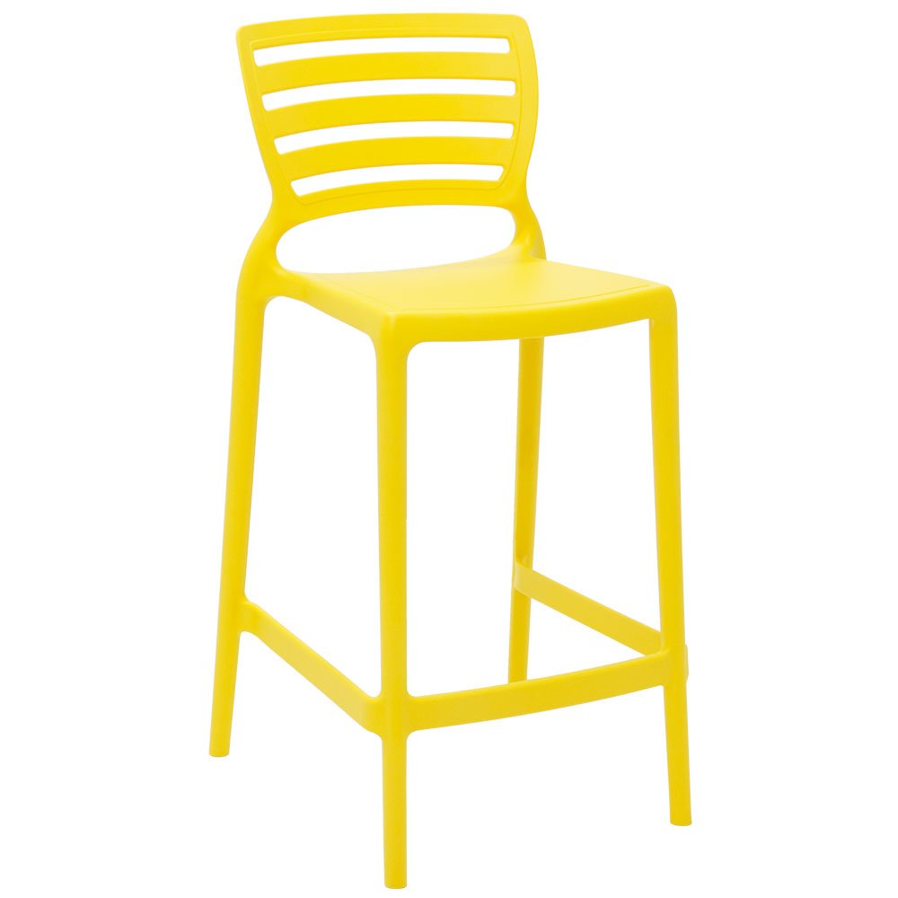 Cadeira Alta Sofia em Polipropileno e Fibra de Vidro Amarelo - Imagem zoom