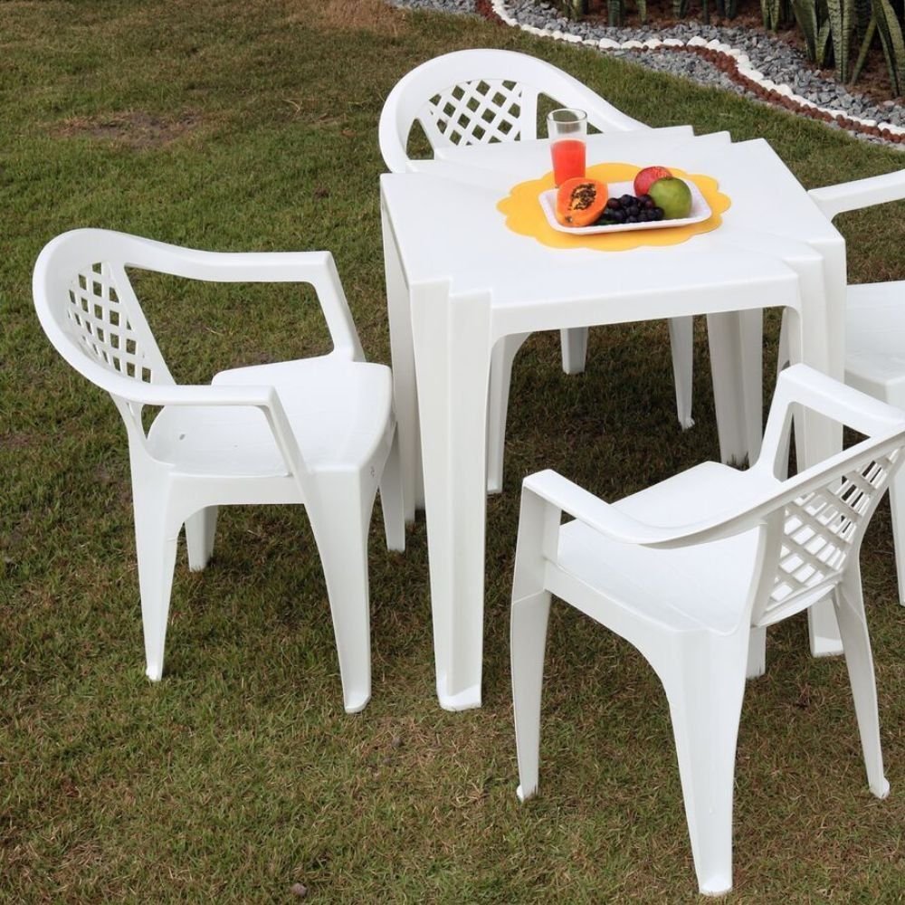 Kit com 12 Poltronas Iguape Branca com Braços TRAMONTINA-K1717 - Imagem