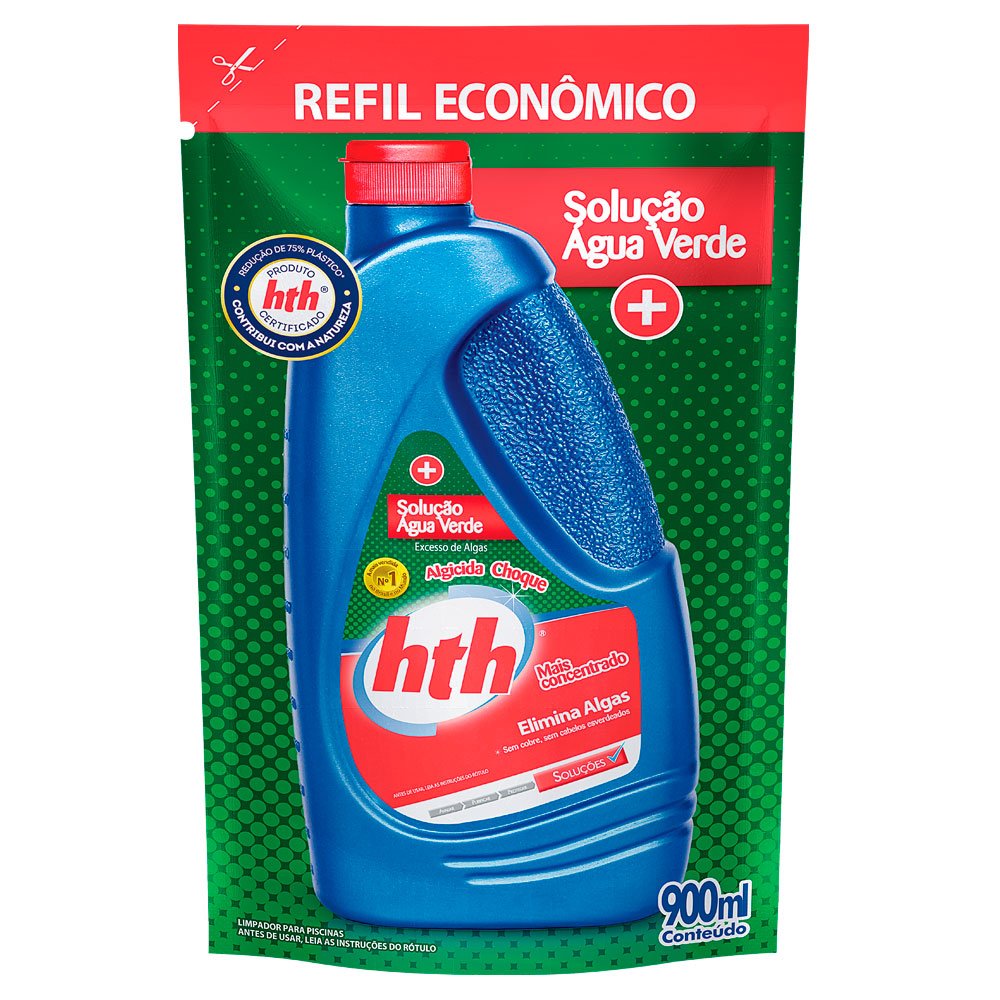 Solução Água Verde Algicida Choque Refil 900ml - Imagem zoom