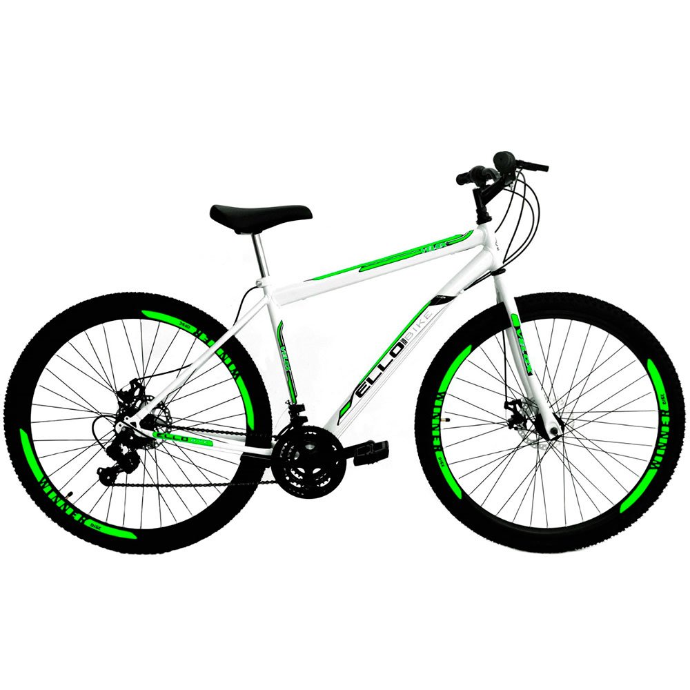 Bicicleta Aro 29 Freio a Disco 21 Marchas Branco e Verde -ELLOBIKE-18011888