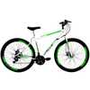 Bicicleta Aro 29 Freio a Disco 21 Marchas Branco e Verde  - Imagem 1