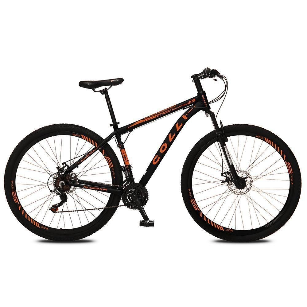 Bicicleta Colli Aro-29 D.Suspensão 21 Marchas Preto/Laranja - Imagem zoom