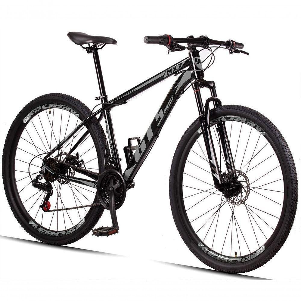 Bicicleta 29 Gt Sprint Mx7 Freio Disco Mtb Preto+Cinza - Imagem zoom