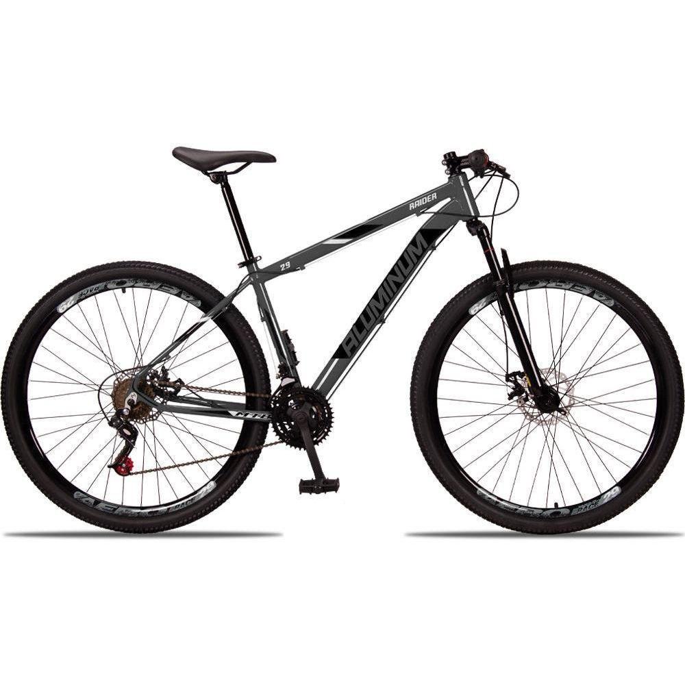 Bicicleta 29 Aluminum Raider 21 Marchas Grafite+Preto - Imagem zoom