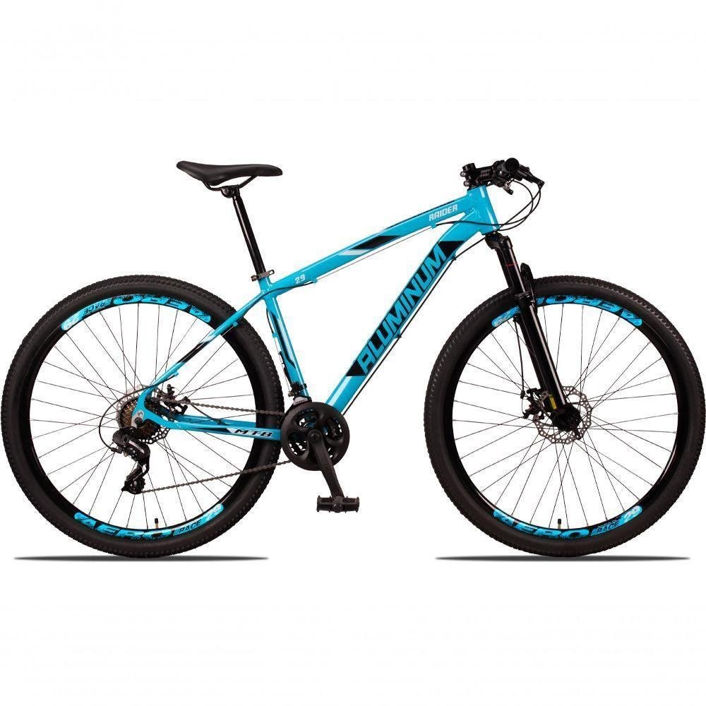 Bicicleta 29 Aluminum Raider 24 Marchas Index Freio A Disco Azul+preto - Imagem zoom