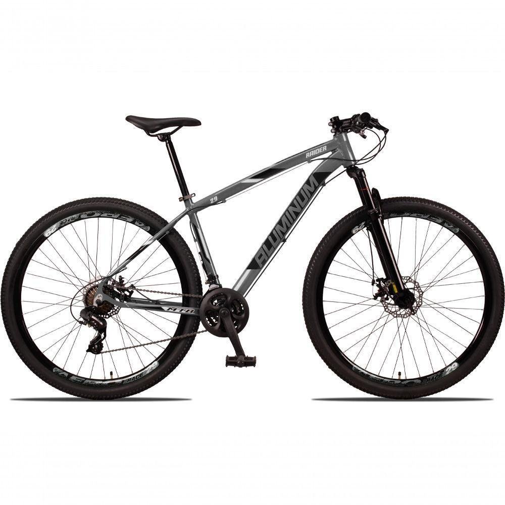 Bicicleta 29 Aluminum Raider 24 Marchas Index Freio A Disco Grafite+preto - Imagem zoom