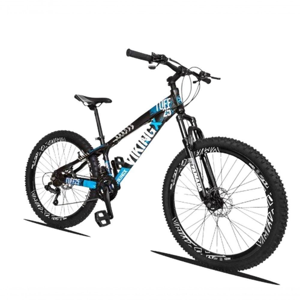 Bicicleta Vikingx Aro 26 Câmbios Shimanos 21v Preto Azul - Imagem zoom