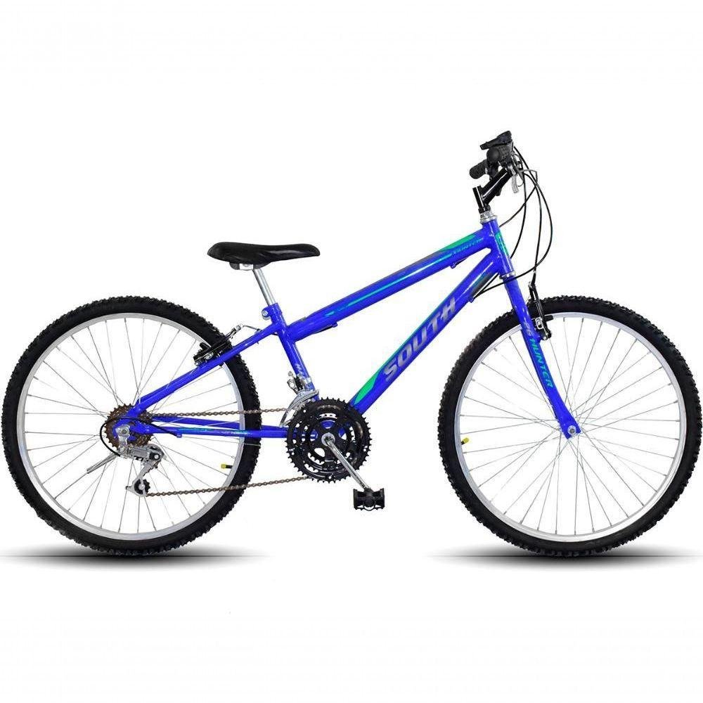 Bicicleta Aro 24 South 18 Marchas Freio V-brake - Azul Azul - Imagem zoom