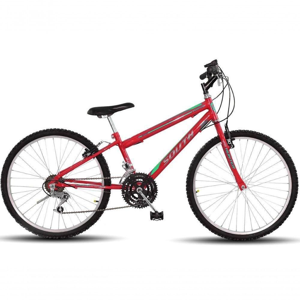 Bicicleta Aro 24 South 18 Marchas Freio V-brake - Vermelho Vermelho - Imagem zoom