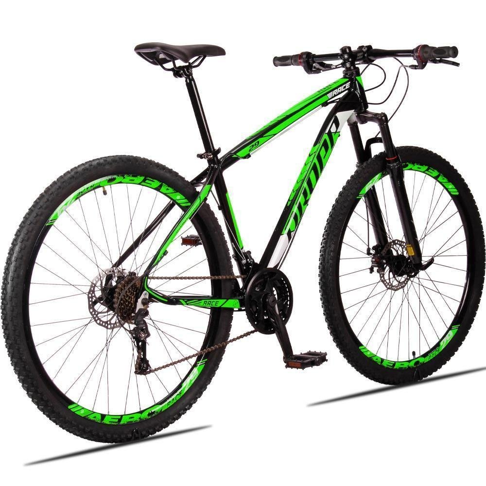 Bicicleta 29 Dropp Race 21V Freio Disco Preto+Verde - Imagem zoom