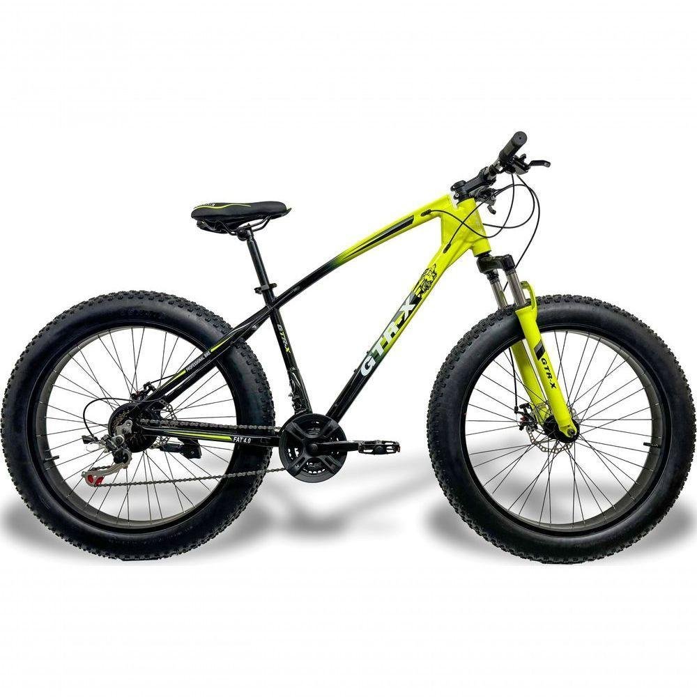 Bicicleta Fat Bike Gtr-x Aro 26 Freios Disco Alumínio Shimano Quadro 17 Amarelo/preto - Imagem zoom