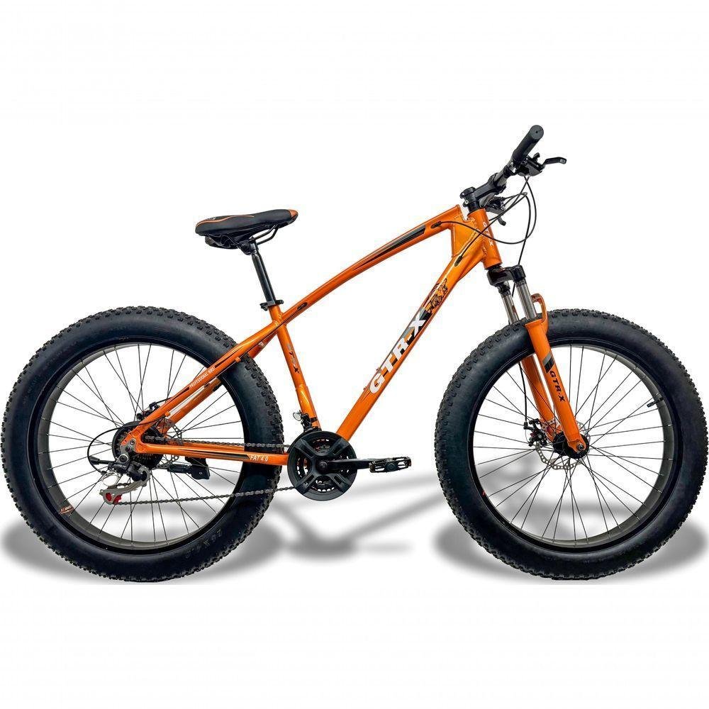 Bicicleta Fat Bike Gtr-x Aro 26 Freios Disco Alumínio Shimano Quadro 17 Laranja - Imagem zoom