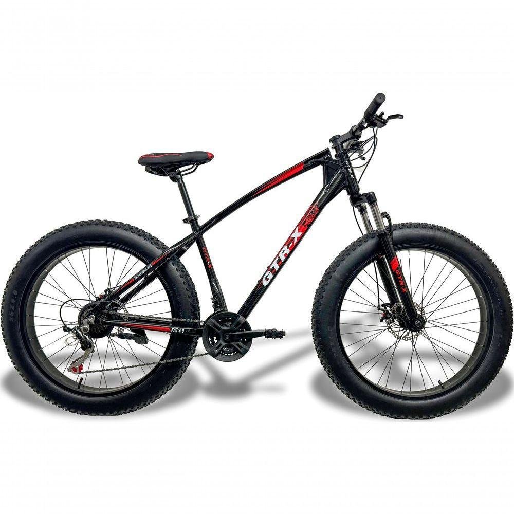 Bicicleta Fat Bike Gtr-x Aro 26 Freios Disco Alumínio Shimano Quadro 17 Preto - Imagem zoom