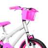 Bicicleta Aro 16 Alumínio + Kit Passeio Branca E Pink - Imagem 4