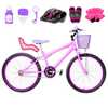 Bicicleta Aro 24 Alumínio + Kit Premium Rosa E Violeta - Imagem 2