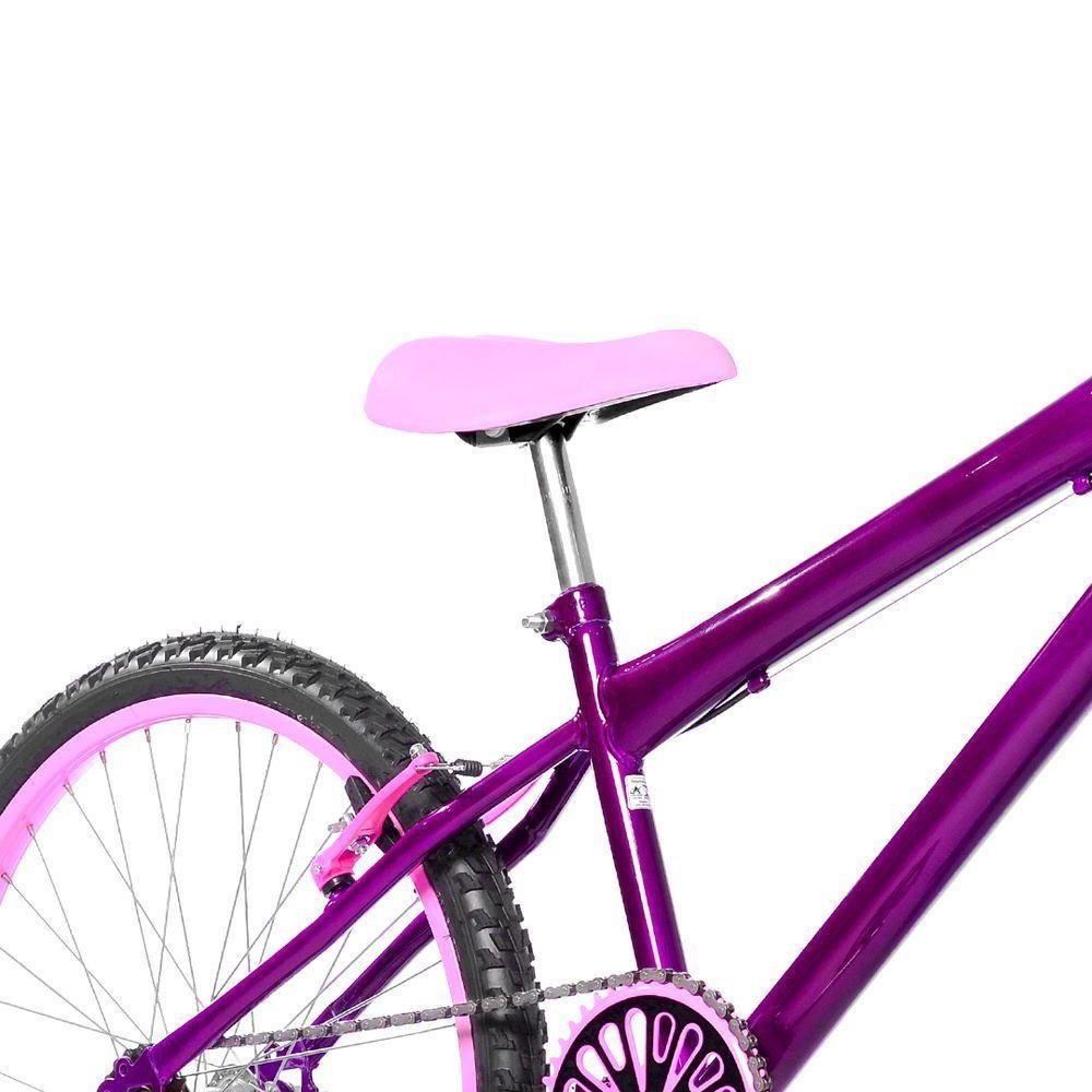 Bicicleta Aro 24 Alumínio + Kit Premium Violeta E Rosa - Imagem