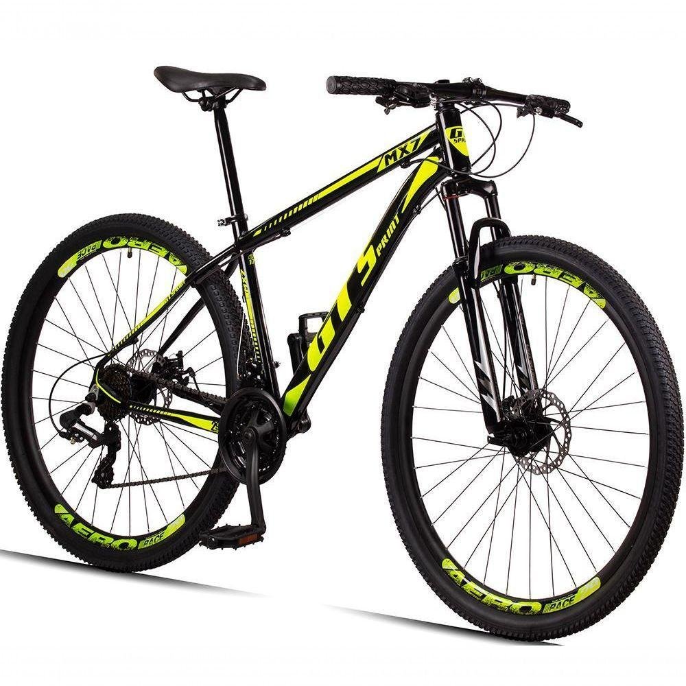 Bicicleta 29 Gt Sprint Mx7 24V Index Preto+Amarelo - Imagem zoom