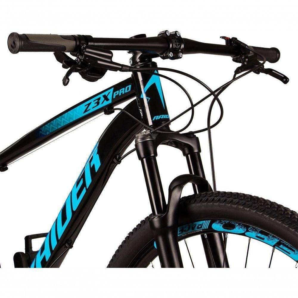 Bicicleta 29 Raider Z3X Pro 12V Freio Hidráulico Preto+Azul - Imagem zoom