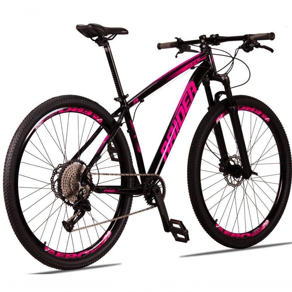 Bicicleta 29 Raider Z3X Pro 12V Freio Hidráulico Preto+Rosa - Imagem zoom