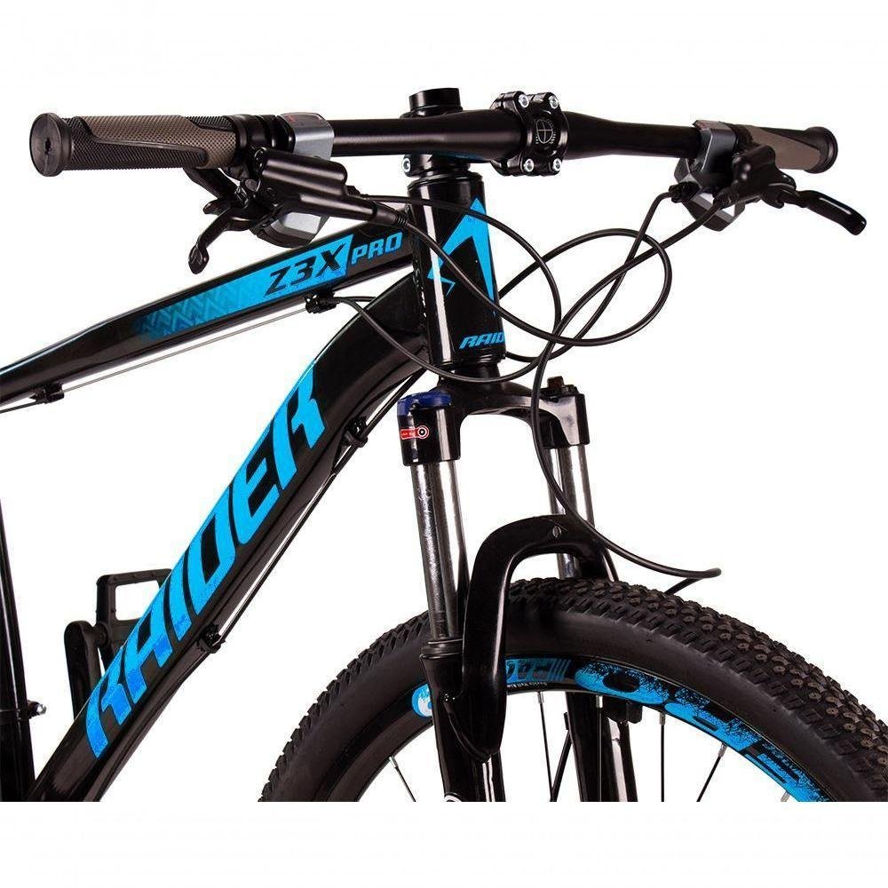 Bicicleta 29 Raider Z3X Pro 27V Câmbio Traseiro Preto+Azul - Imagem