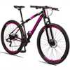 Bicicleta Aluminum Raider 24V Aro 29 Index Preto+Rosa - Imagem 1