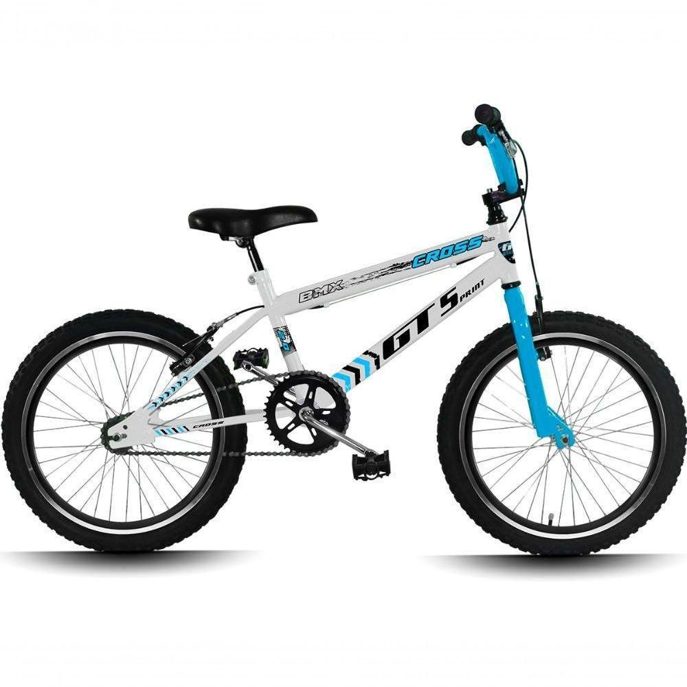 Bicicleta Aro 20 Gt Sprint Cross Infantil Freio V-brake Aro Aero Branco+azul - Imagem zoom