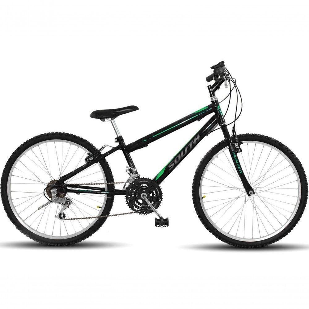 Bicicleta Aro 24 South 18 Marchas Freio V-brake - Preto Preto - Imagem zoom