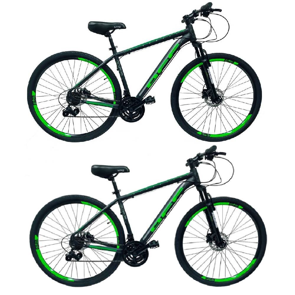 2 Bicicletas Aro 29 Quadro 19 Preta e Verde - Imagem zoom