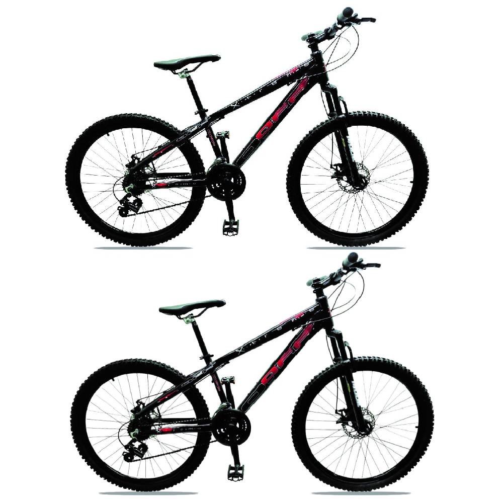 2 Bicicletas Extreme Free Ride Aro 26 com 21 Marchas Preta e Vermelha	 - Imagem zoom